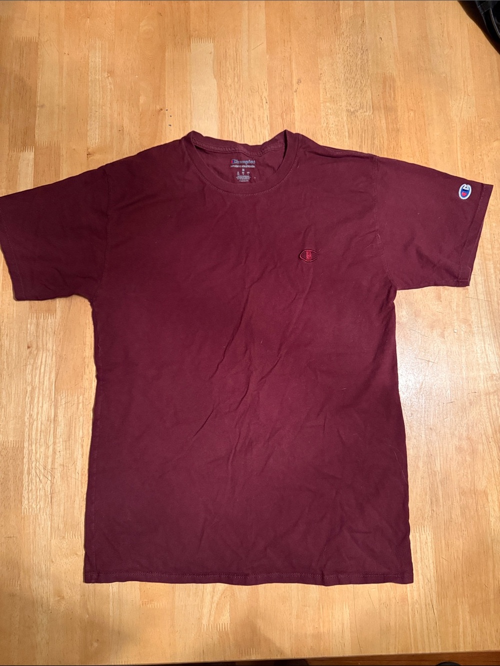 Champion Men's Short Sleeve Crewneck T-Shirt in Maroon